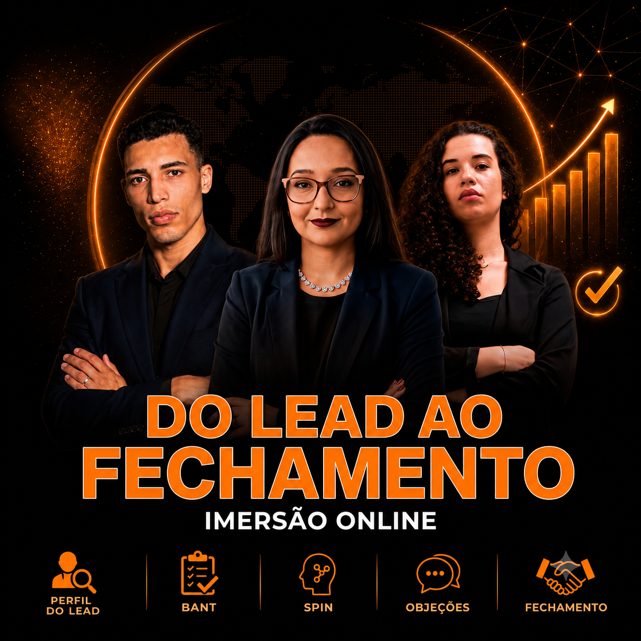 Gabriel, Hayane e Sandriny — condutores da imersão Do Lead ao Fechamento